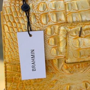 💛 NWT Brahmin 💛 Small Hallie Satchel  in Lemon Drop SOLD OUT  HTF Yellow